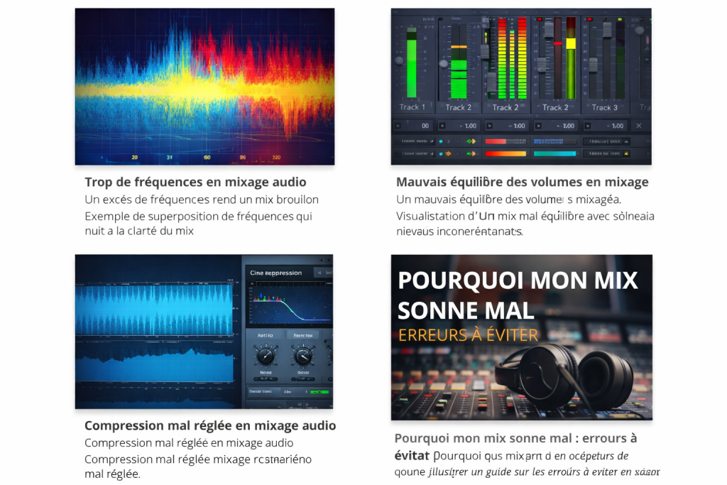 trop de fréquences en mixage audio brouillon